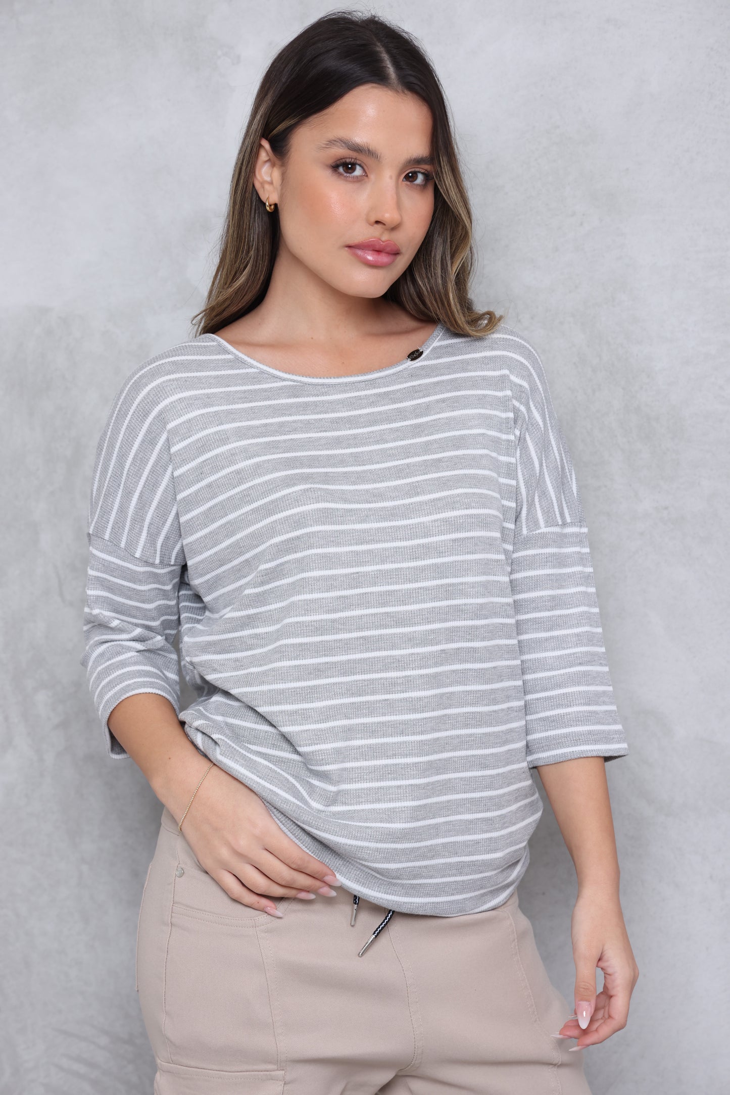 טוניקת 3/4 ניקי וופל פסים