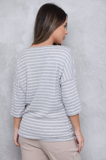 טוניקת 3/4 ניקי וופל פסים
