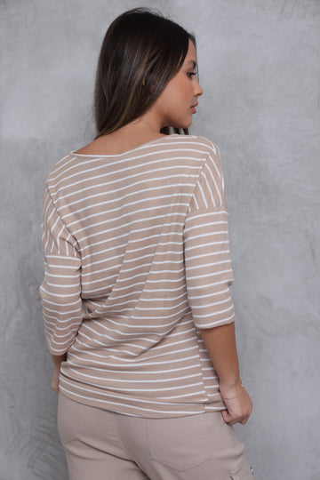 טוניקת 3/4 ניקי וופל פסים