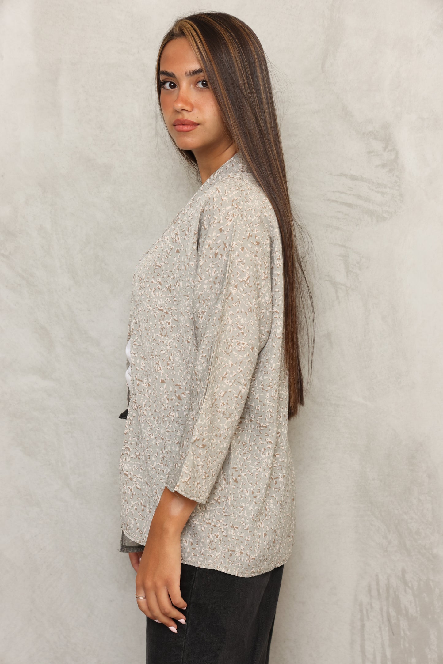 עליונית קימונו קרפ פרחים