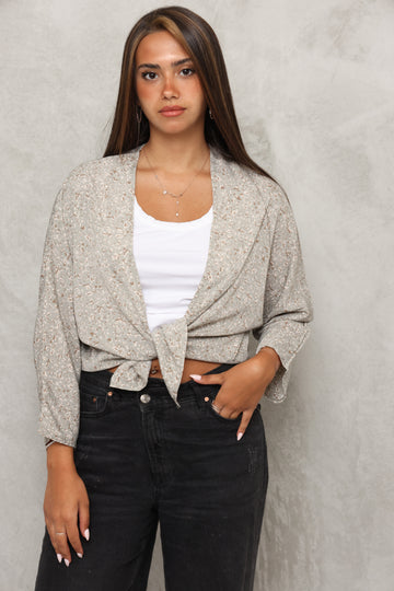 עליונית קימונו קרפ פרחים