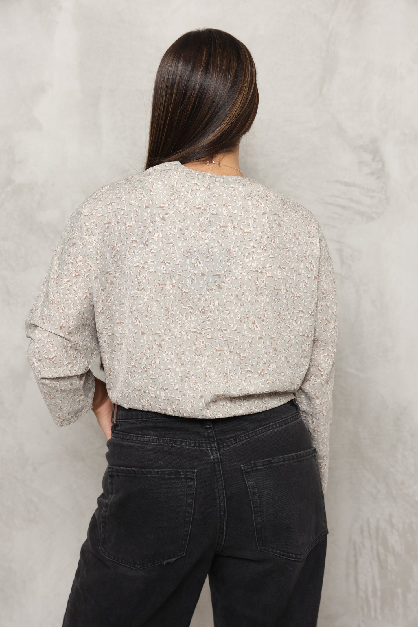 עליונית קימונו קרפ פרחים