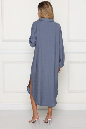 גלביה מקסי פשתן שרוול גומי