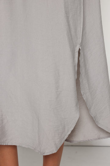 גלביה מקסי פשתן שרוול גומי