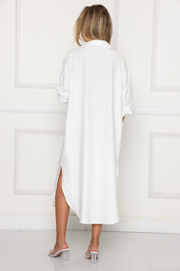 גלביה מקסי פשתן שרוול גומי