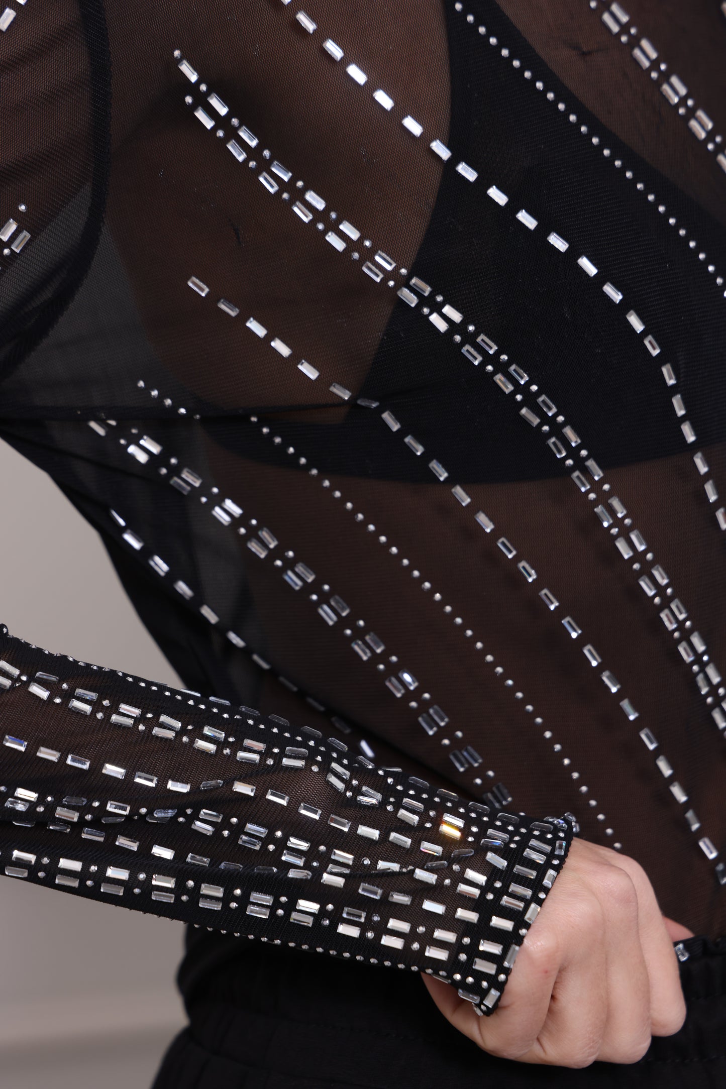 חולצת ערב שיפון אבנים