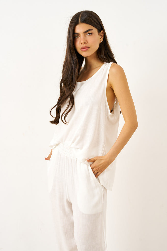 חליפת גל פשתן תחרה