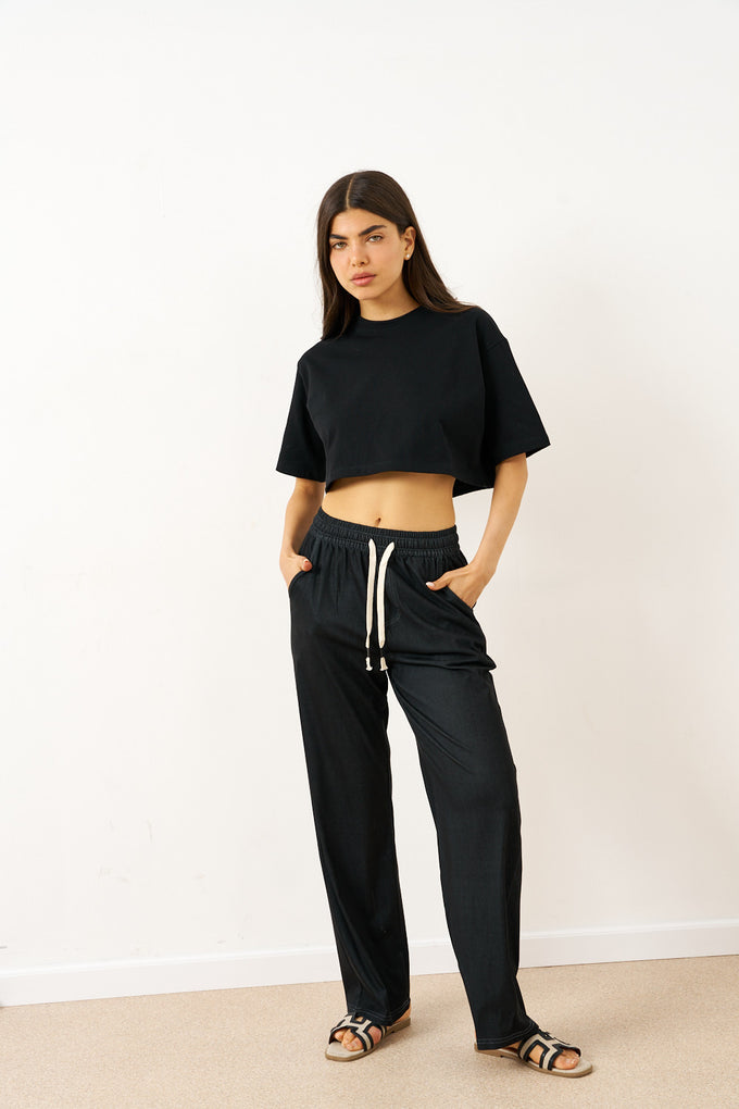 חולצת כותנה קרופ