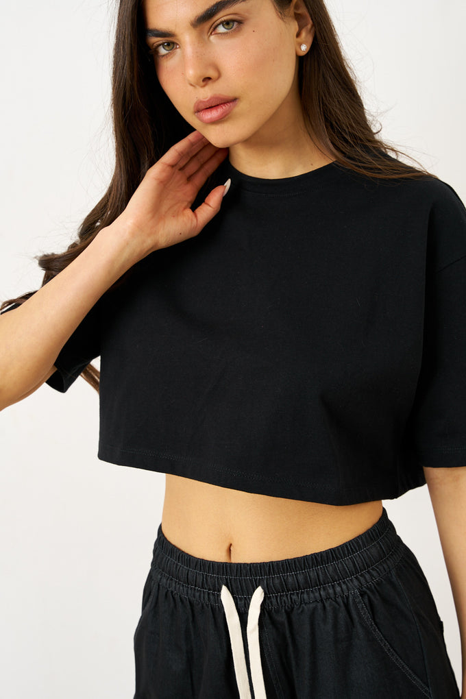 חולצת כותנה קרופ