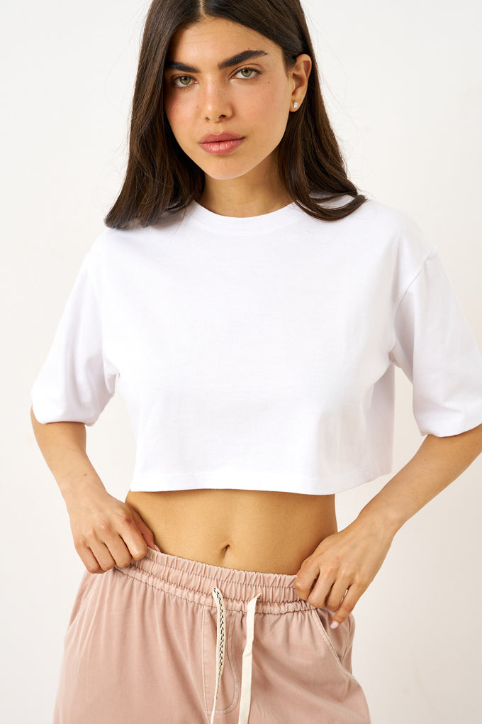 חולצת כותנה קרופ