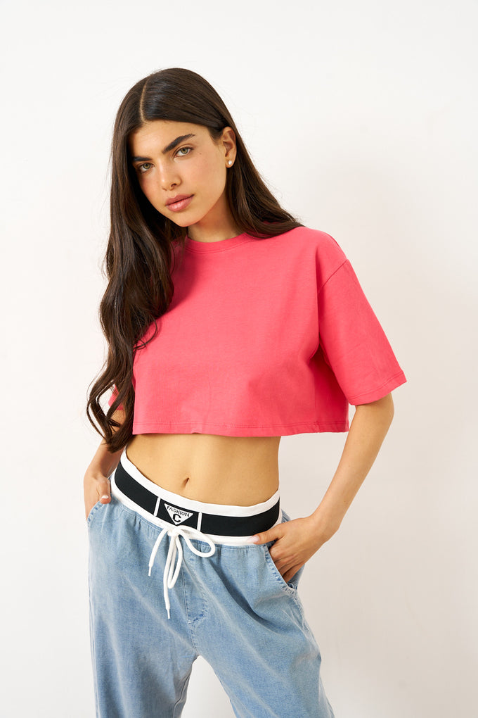 חולצת כותנה קרופ