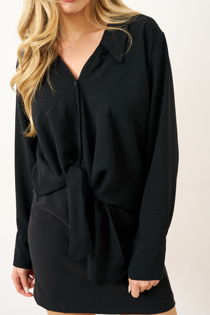 חולצת אריג מכופתרת לונה