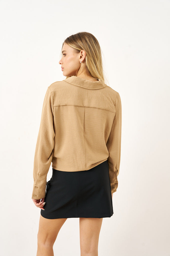 חולצת אריג מכופתרת לונה