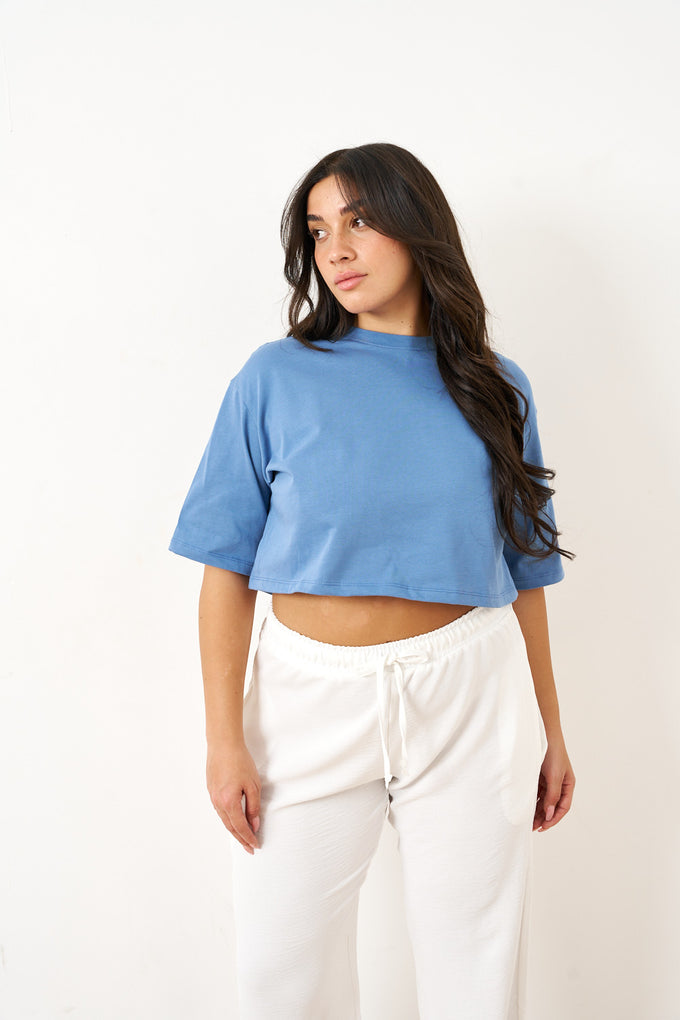 חולצת כותנה קרופ