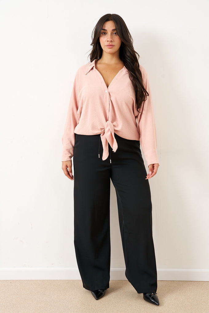 חולצת אריג מכופתרת לונה