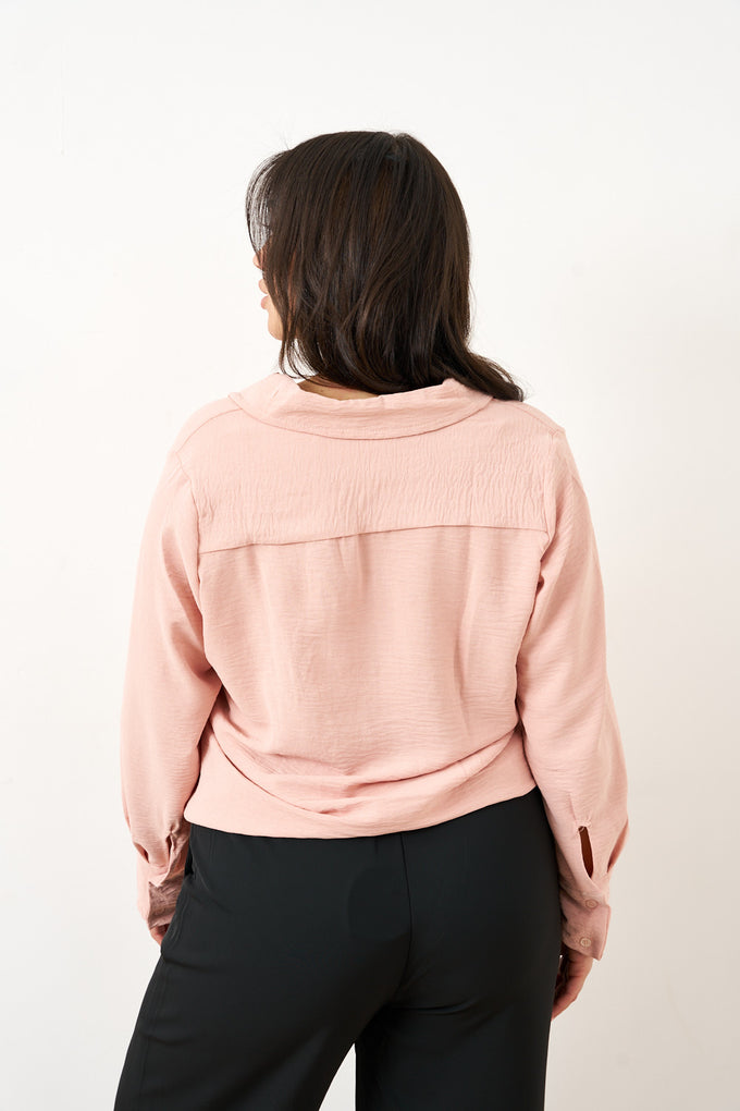 חולצת אריג מכופתרת לונה