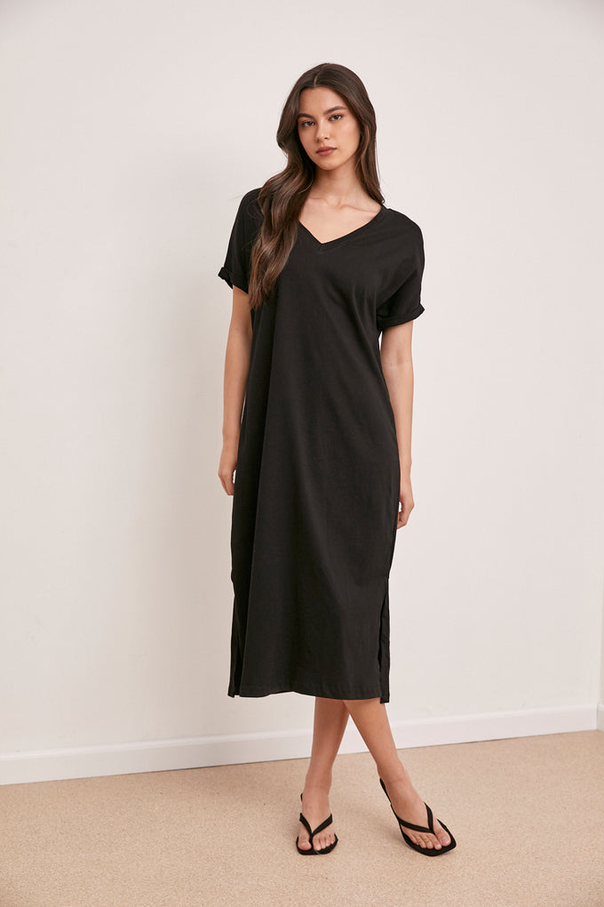 שמלת וי סינגל שליצים