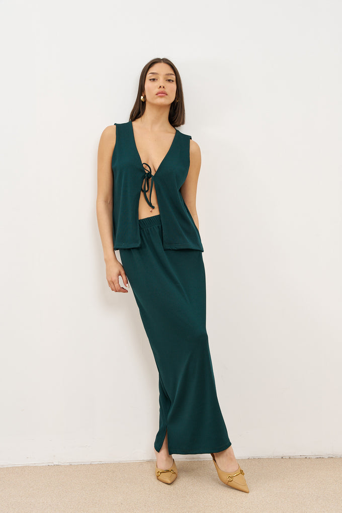 חליפת חצאית ריב קשירות