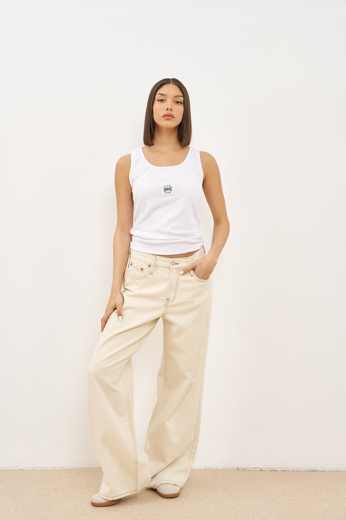 גופיית ריב רקמת לוגו