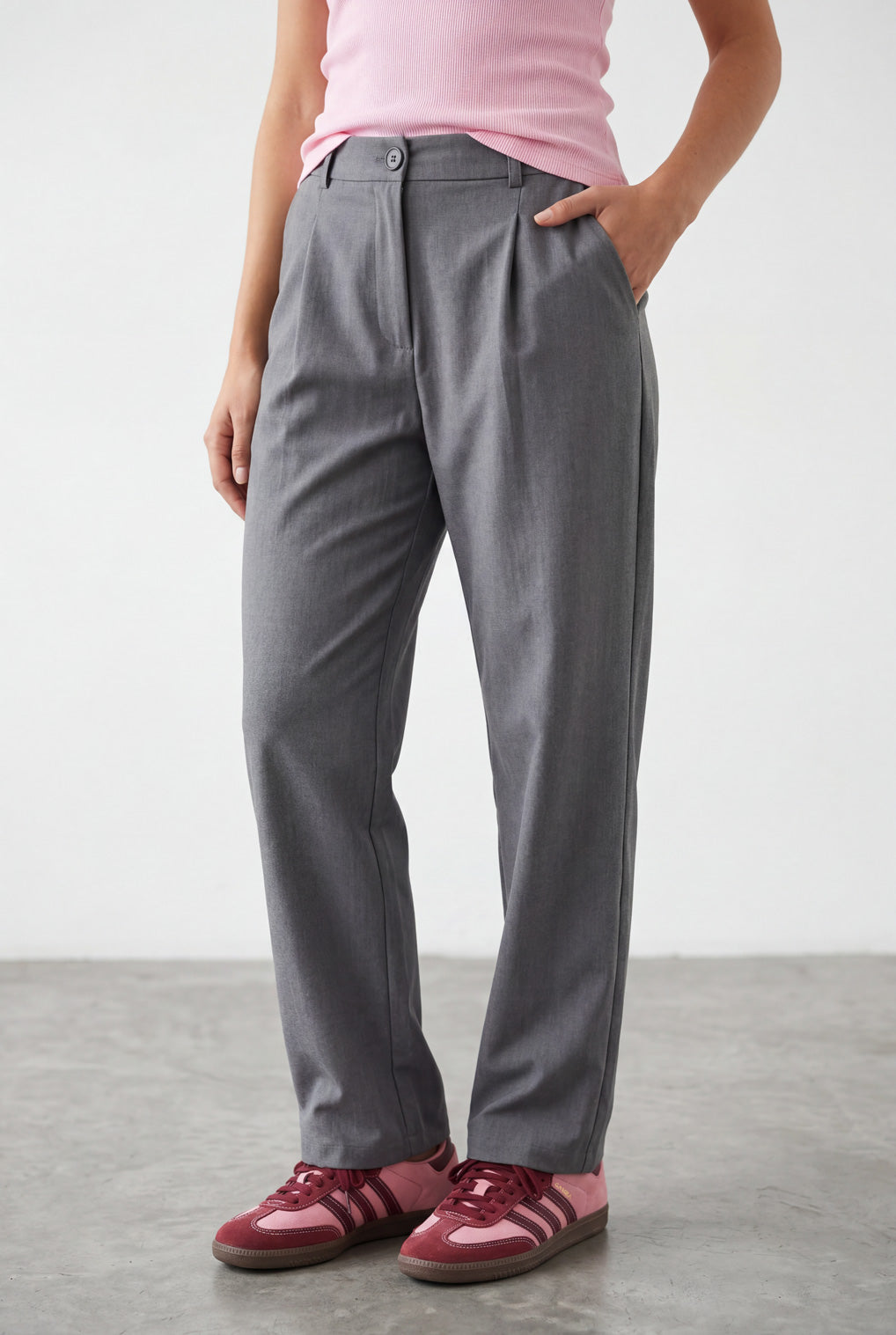 מכנסי אלגנט אריג מלאנז׳