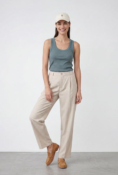 מכנסי אלגנט אריג מלאנז׳