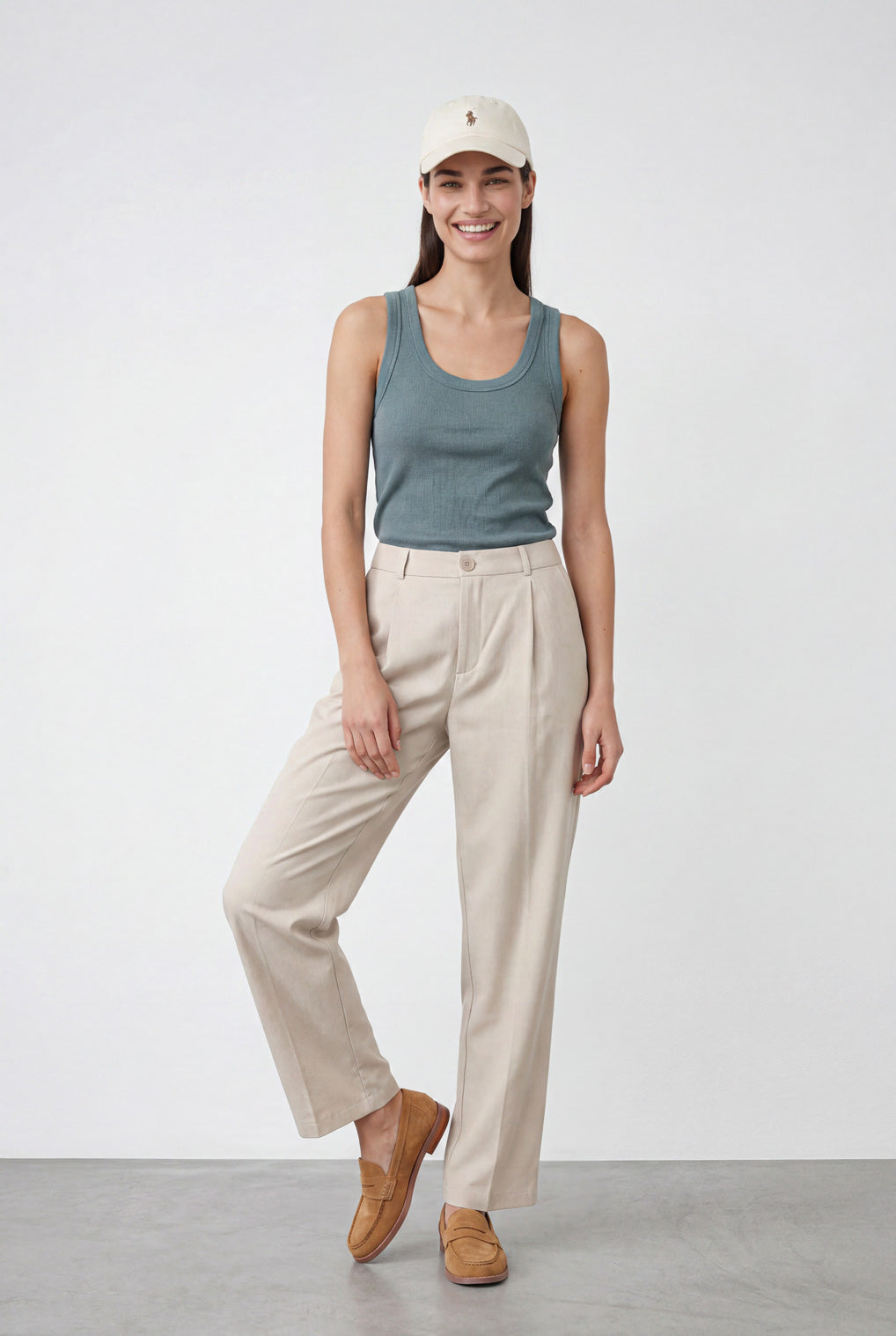 מכנסי אלגנט אריג מלאנז׳