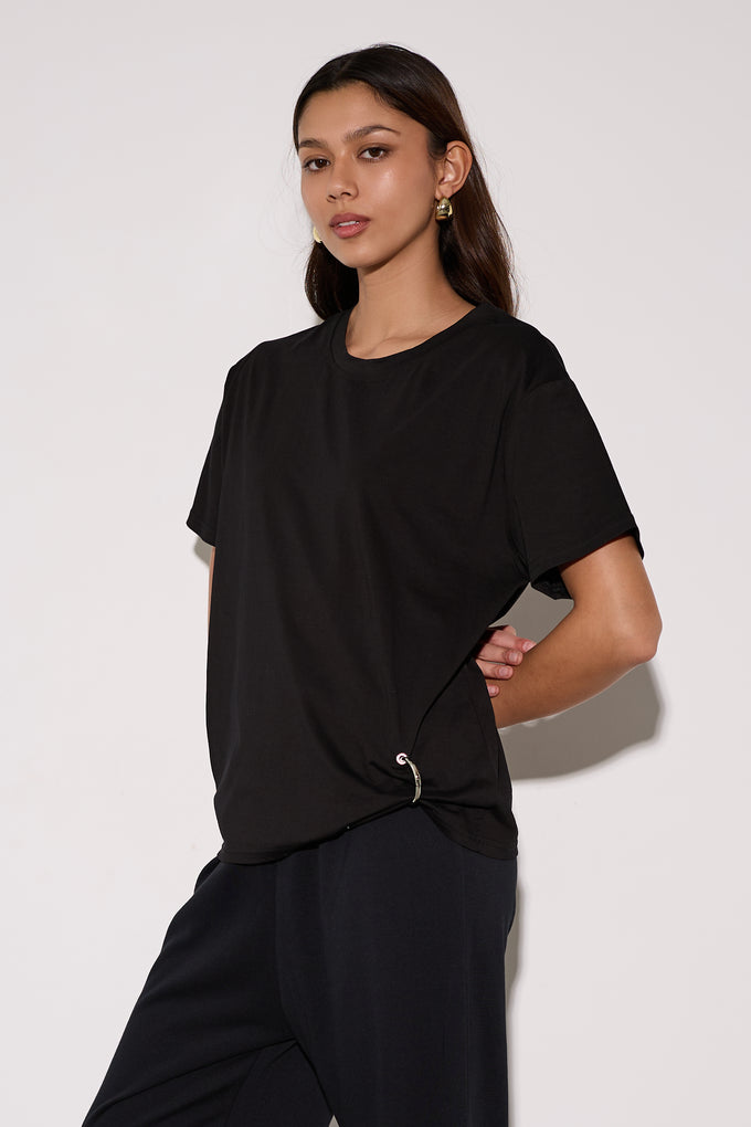 חולצת כותנה כיווץ טבעת