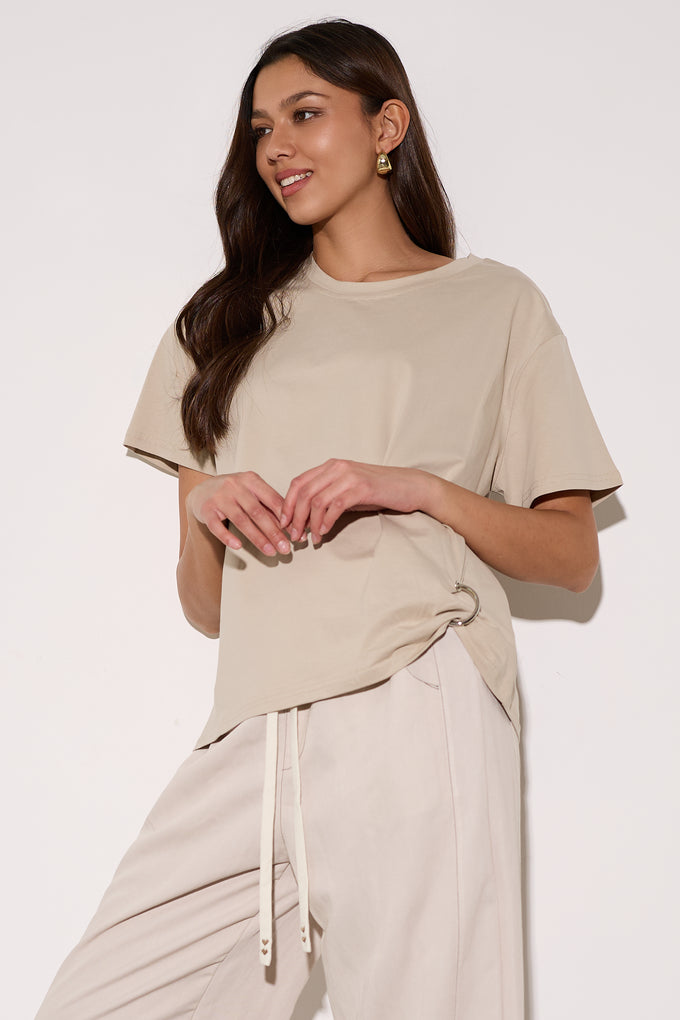 חולצת כותנה כיווץ טבעת