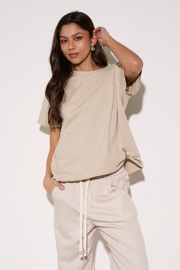 חולצת כותנה כיווץ טבעת