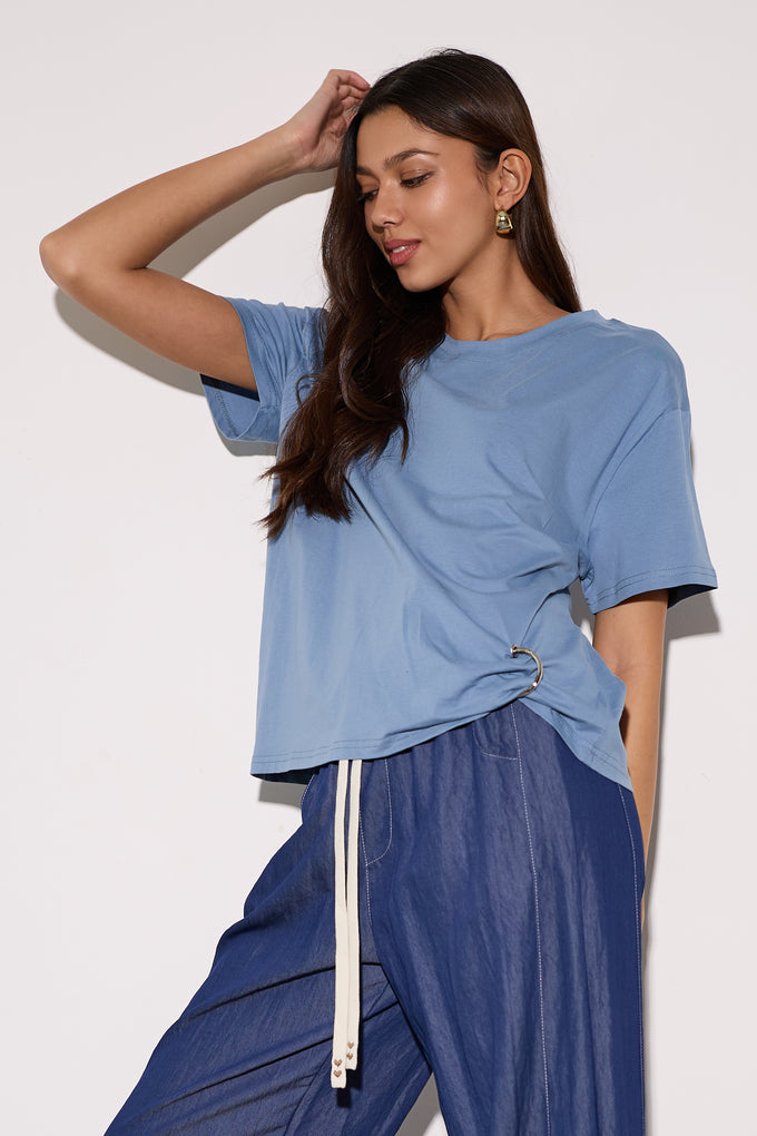 חולצת כותנה כיווץ טבעת