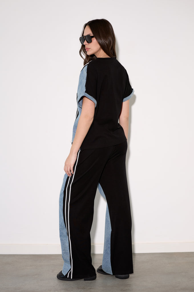 חליפת וי שילוב ג'ינס