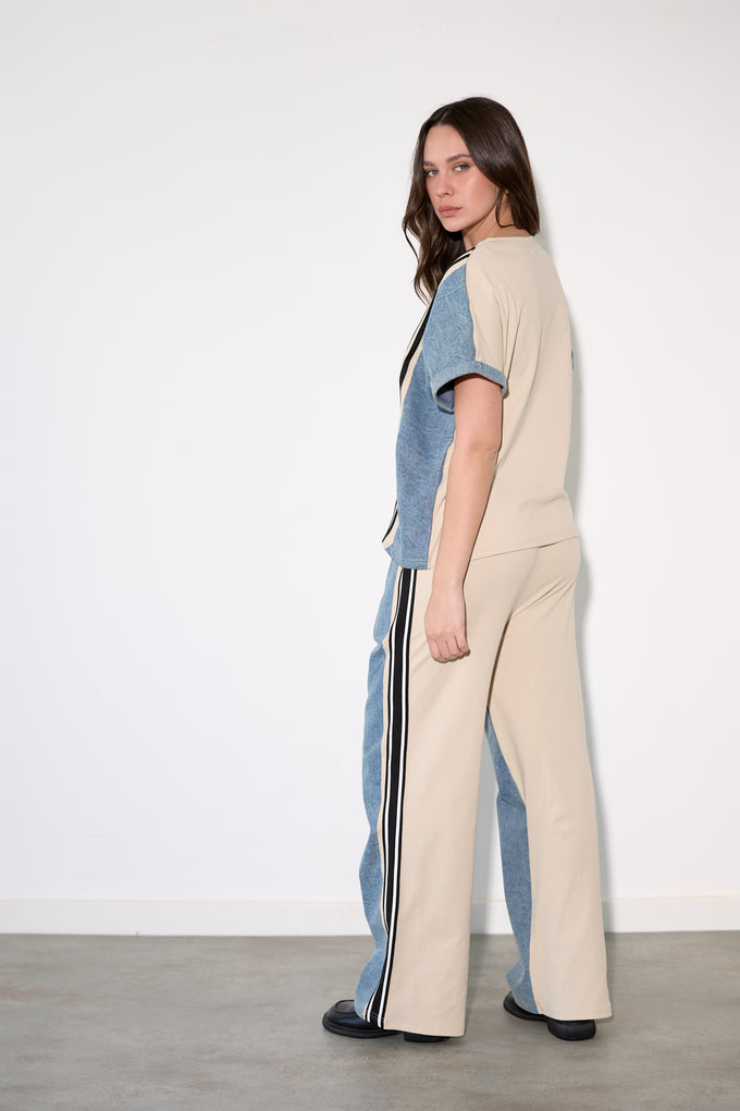 חליפת וי שילוב ג'ינס