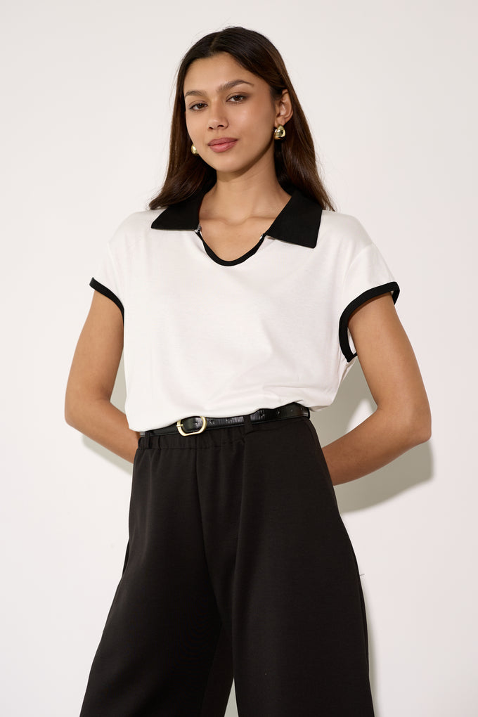 חולצת פולו צווארון עגול