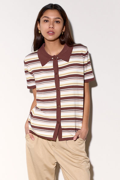 חולצת סריג פולו פסים