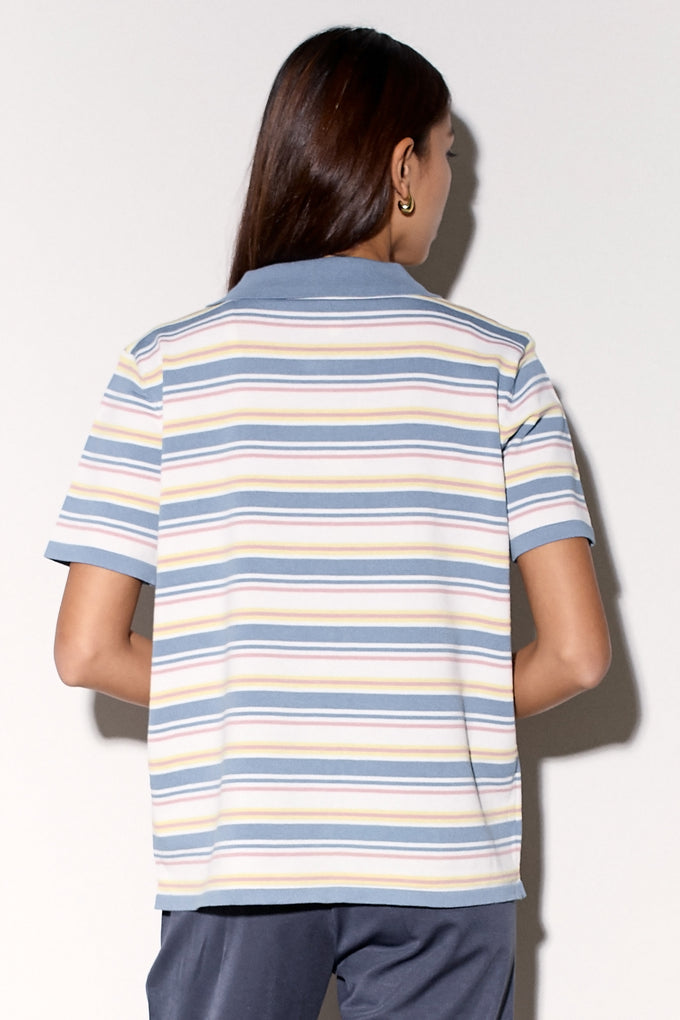 חולצת סריג פולו פסים