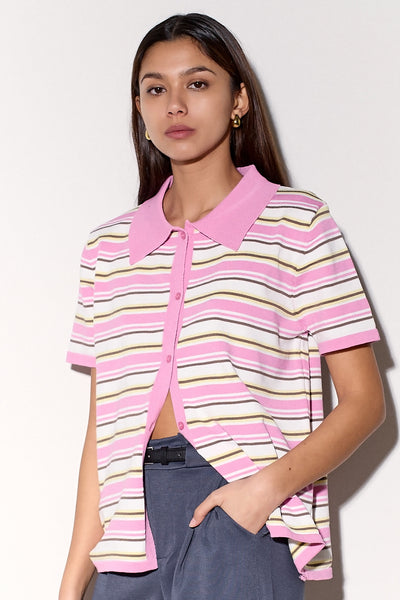 חולצת סריג פולו פסים