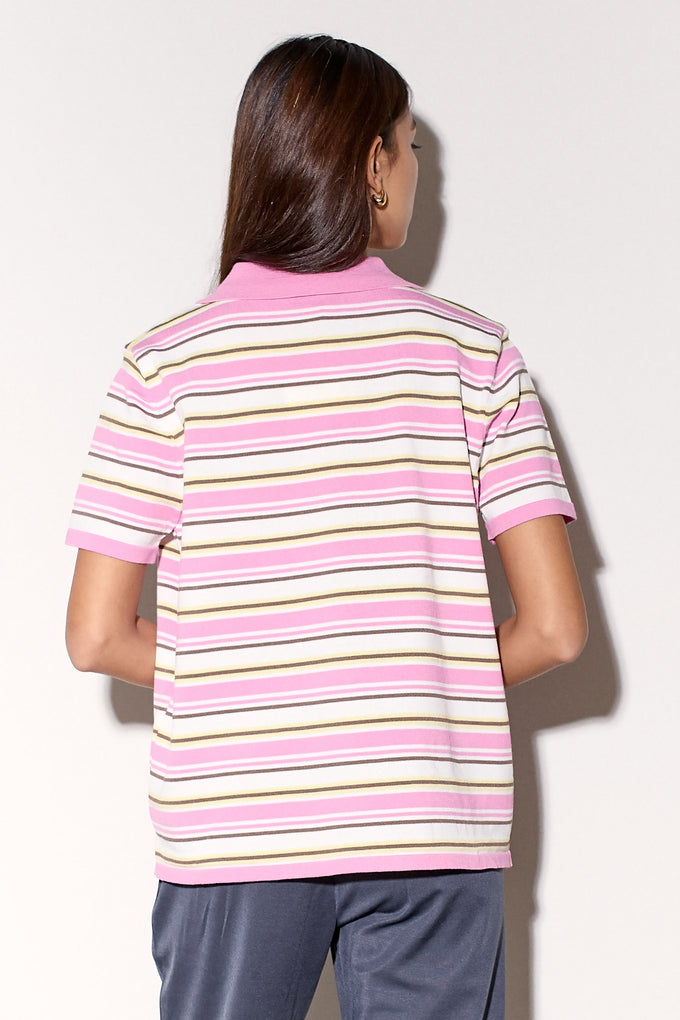 חולצת סריג פולו פסים