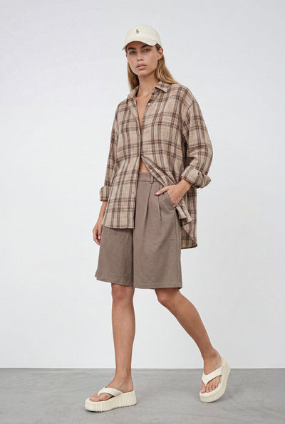 חולצה מכופתרת פלייד