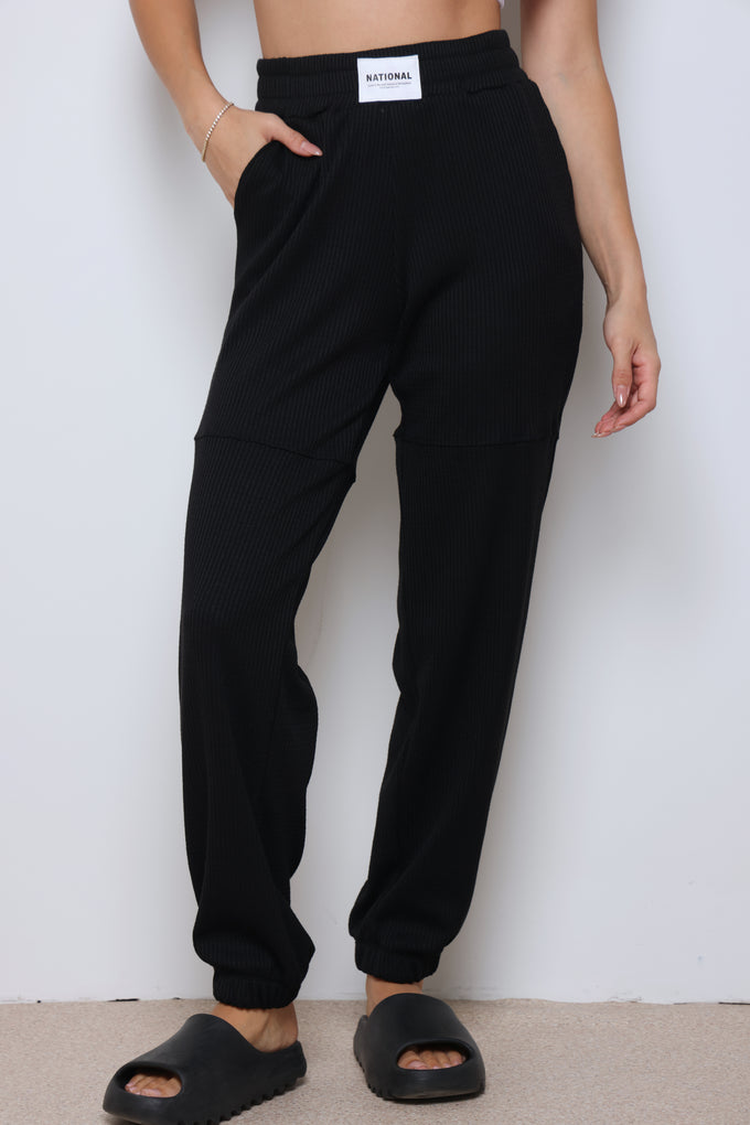 מכנסי וופל טאי בשילוב פאץ'