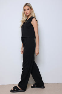 חליפת ווסט כפתורים כותנה