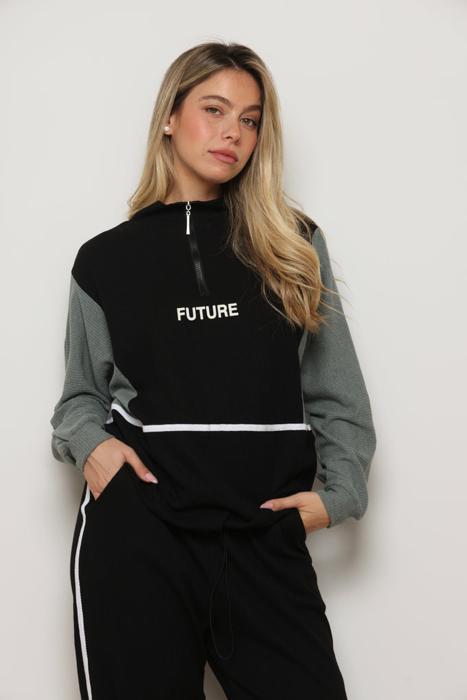 חליפת סריג רוכסן FUTURE