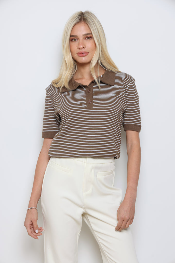 חולצת פולו ריב פסים