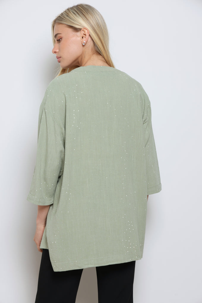 עליונית פשתן אמילי בשילוב ניטים