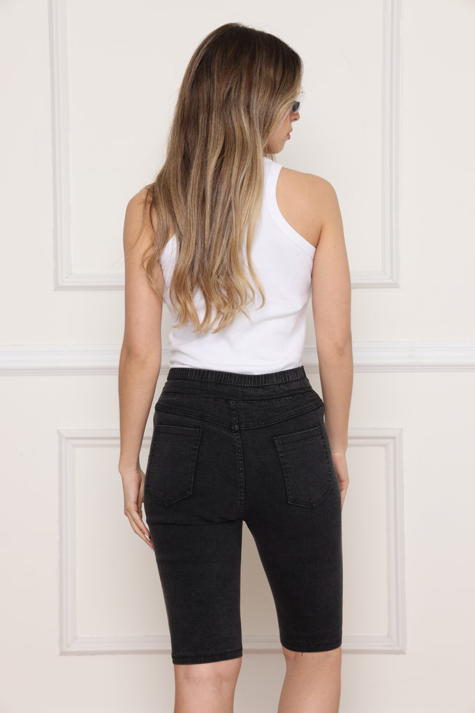 מכנסי ג'ינס לייקרה קצרים