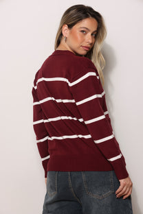 קרדיגן סריג פסים