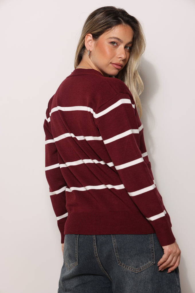 קרדיגן סריג פסים