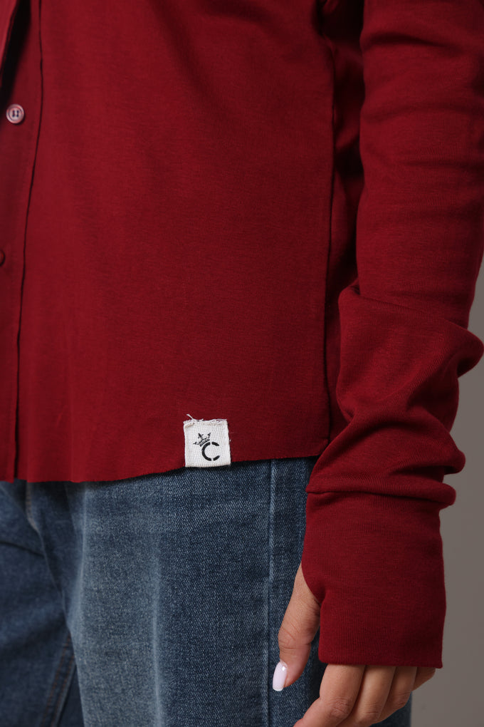 חולצת פיינריב מכופתרת גזורה