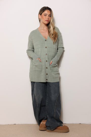 קרדיגן סריג צמות