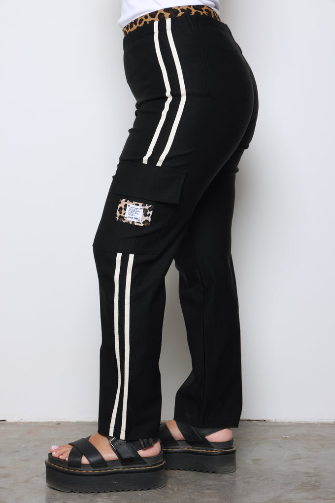 מכנסי גומי שילוב מנומר