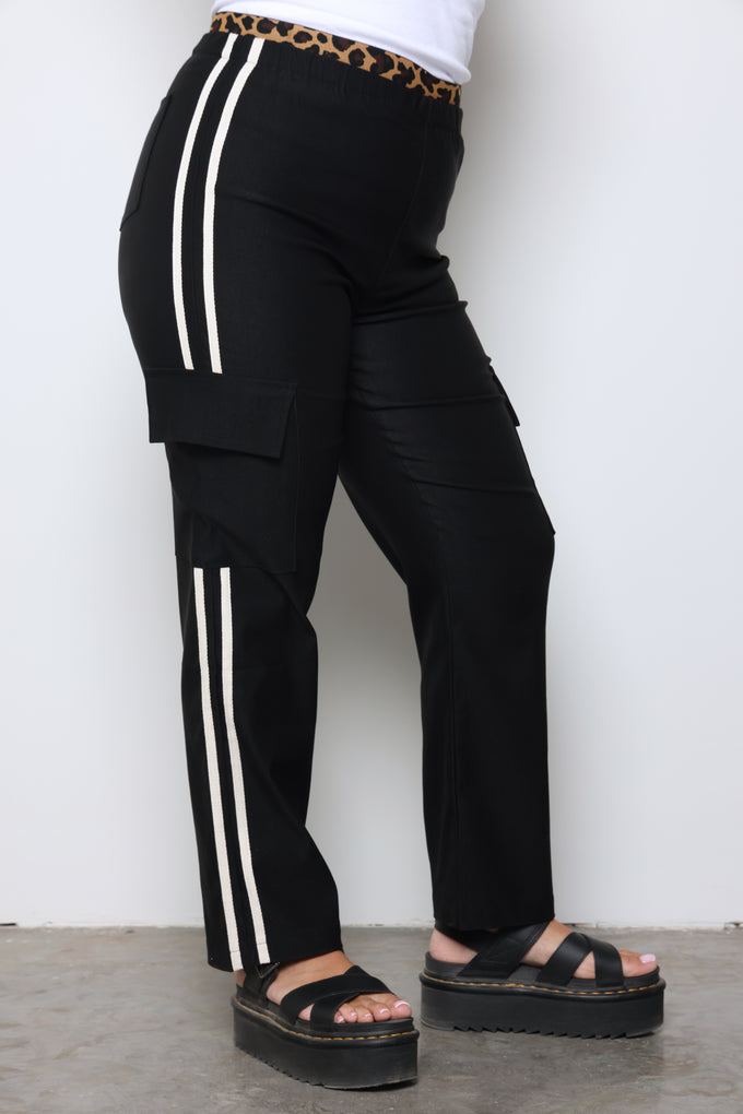 מכנסי גומי שילוב מנומר